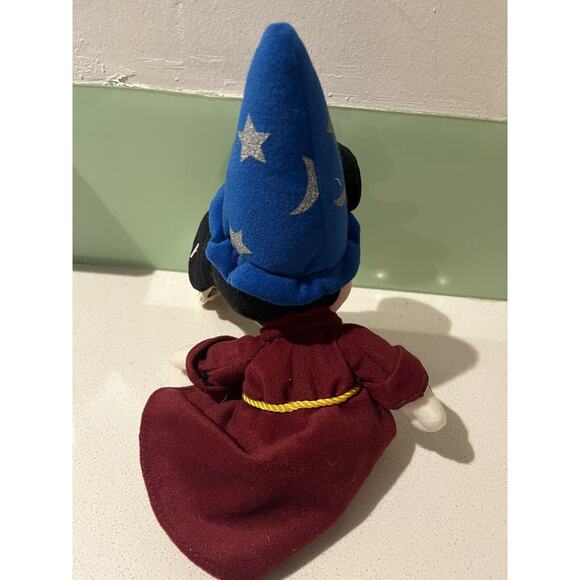 VTG Disney Store Mini Bean Bag Sorcerer Mickey Mouse 8” Beanie Plush Toy NWT - Picture 7 of 7